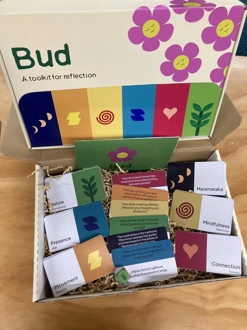 The finished Bud box, cover and card set