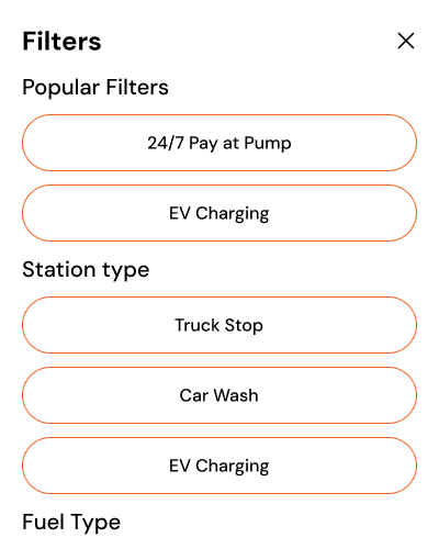 Filter preferences modal