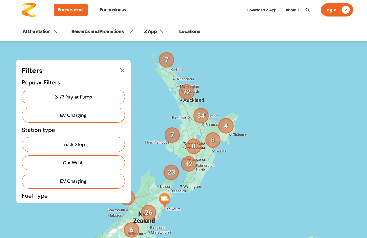 Filter your preferences over the station map