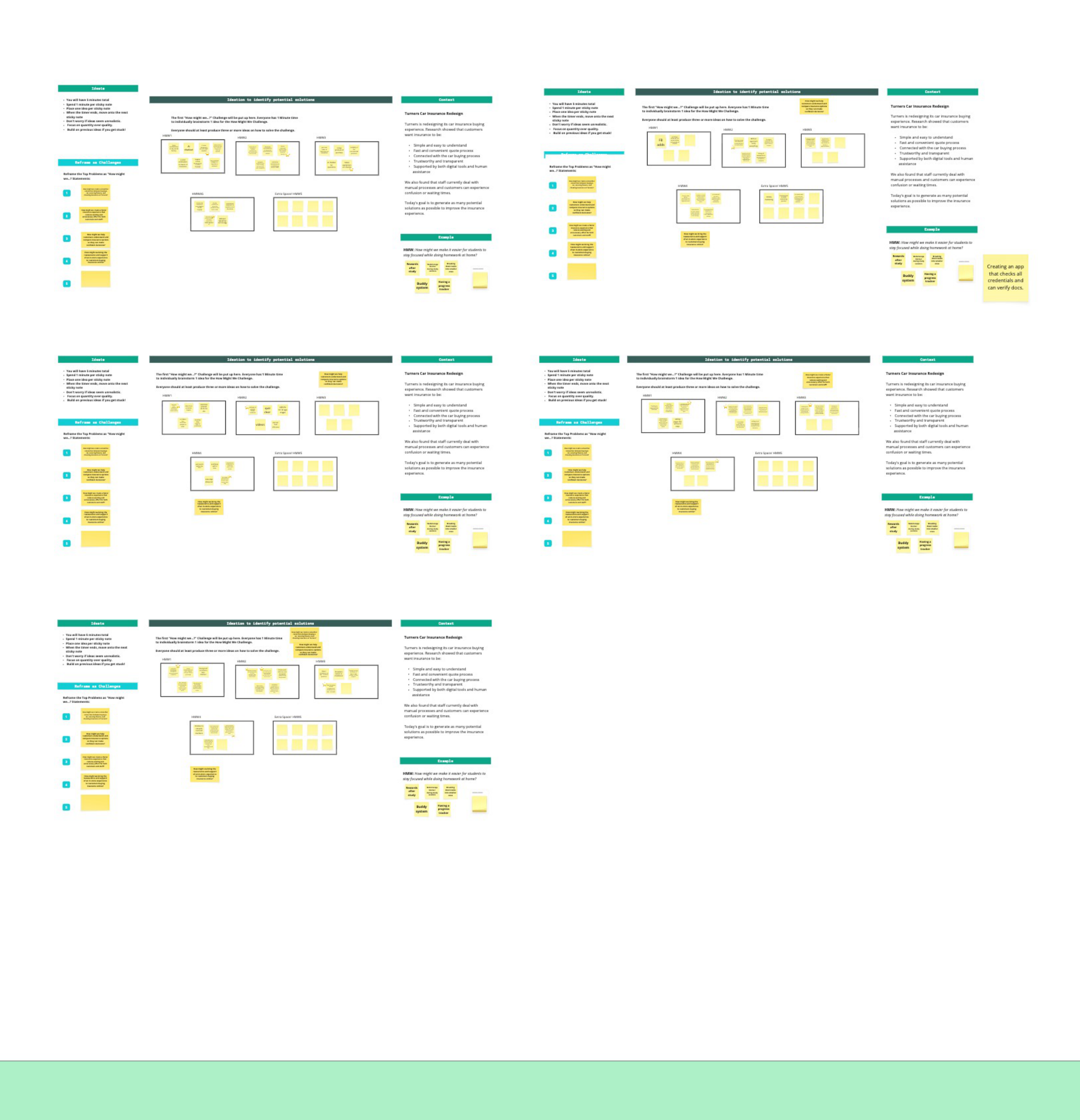 Wireframes of the quote journey with annotations